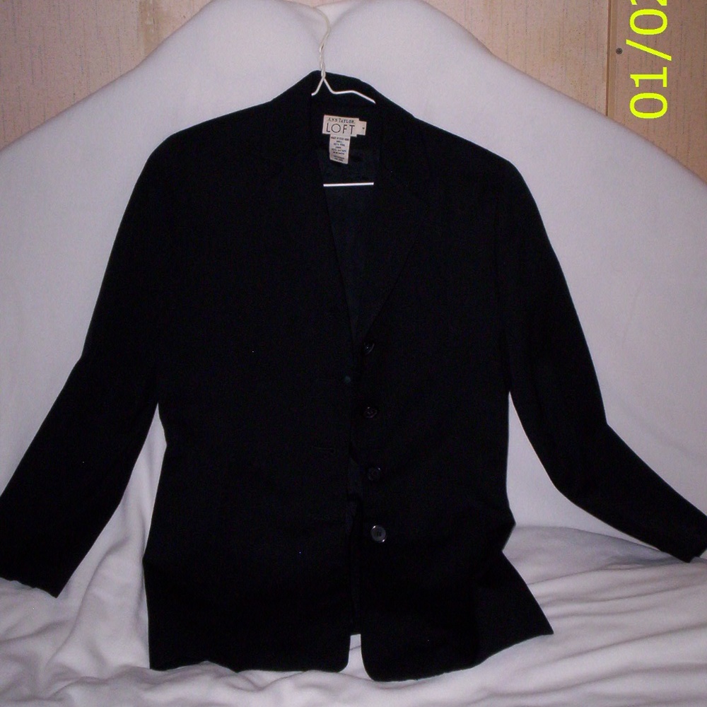Womens Ann Taylor LOFT Black Blazer Jacket